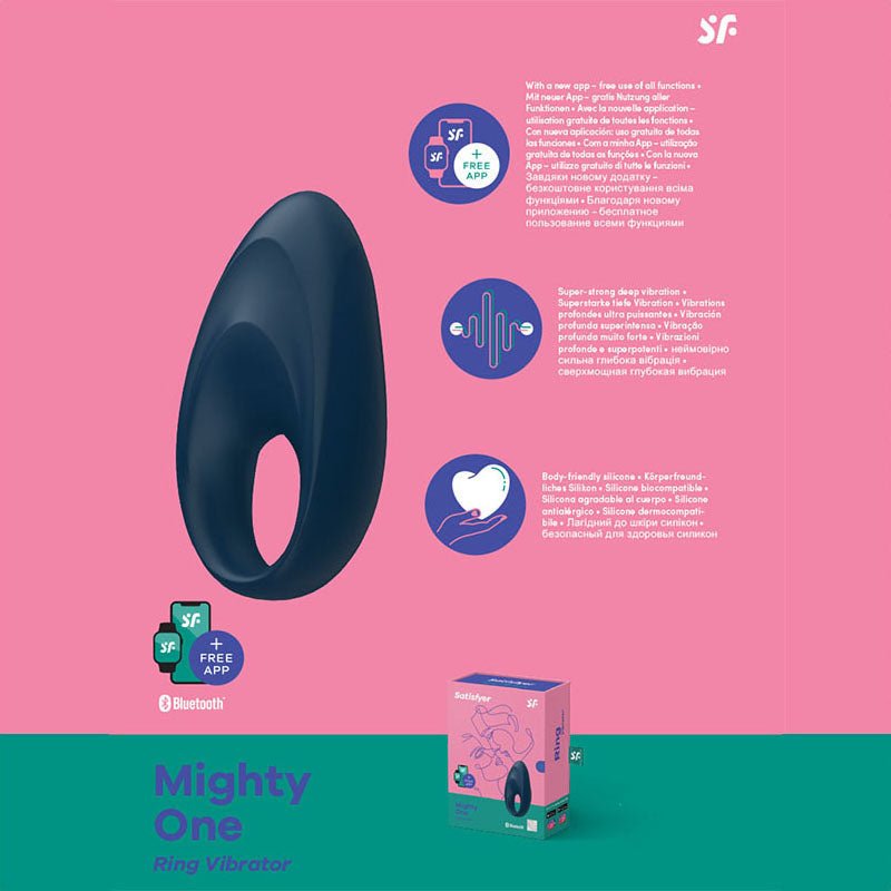 Satisfyer Mighty One - App Controlled Vibrating Cock Ring - Just for you desires