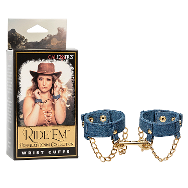 Ride 'Em Premium Denim Collection Wrist Cuffs - Just for you desires