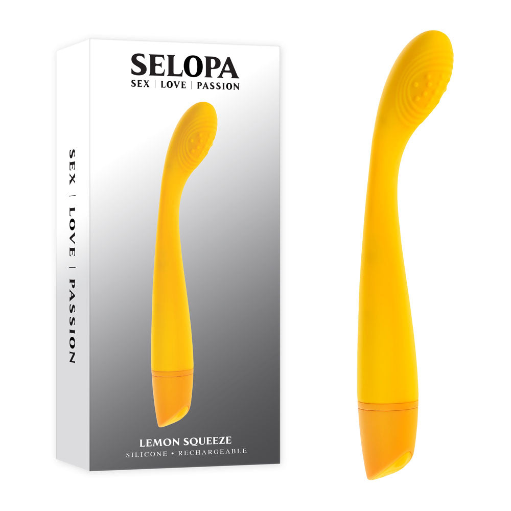 Selopa LEMON SQUEEZE - Yellow 18.4 cm USB Rechargeable Vibrator - Just for you desires