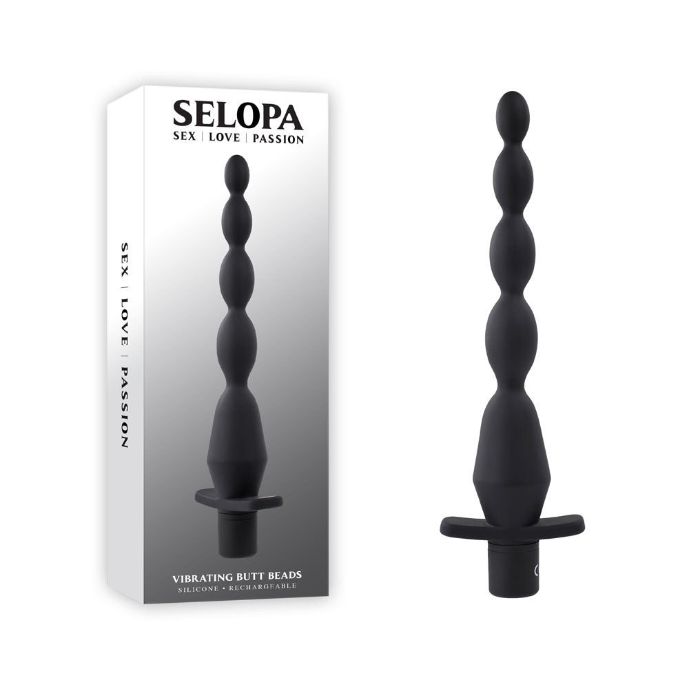 Selopa VIBRATING BUTT BEADS - Black 22 cm USB Rechargeable Vibrating Anal Beads - Just for you desires