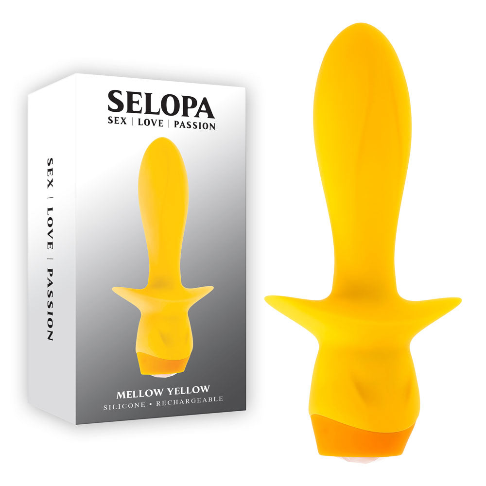 Selopa MELLOW YELLOW - Yellow 13.5 cm USB Rechargeable Vibrating Anal Plug - Just for you desires