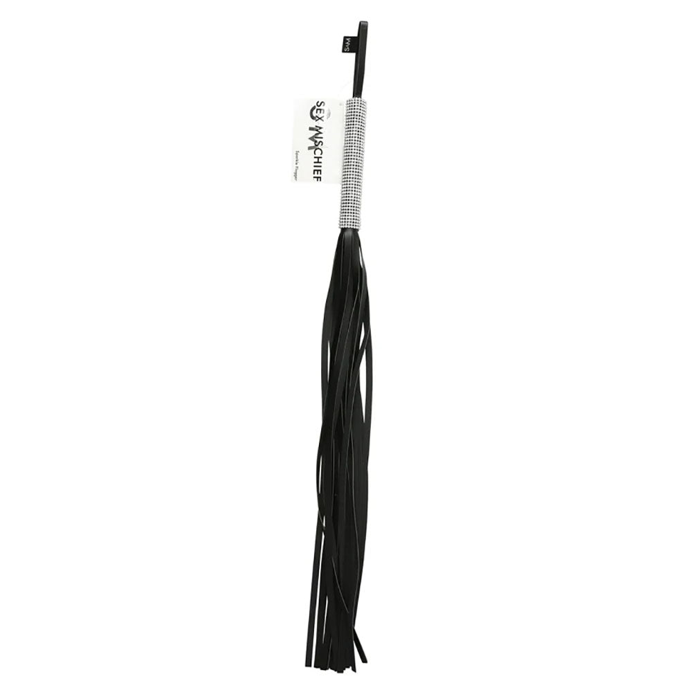 Sex & Mischief Sparkle Flogger - Black/Sparkle 78 cm Flogger Whip - Just for you desires
