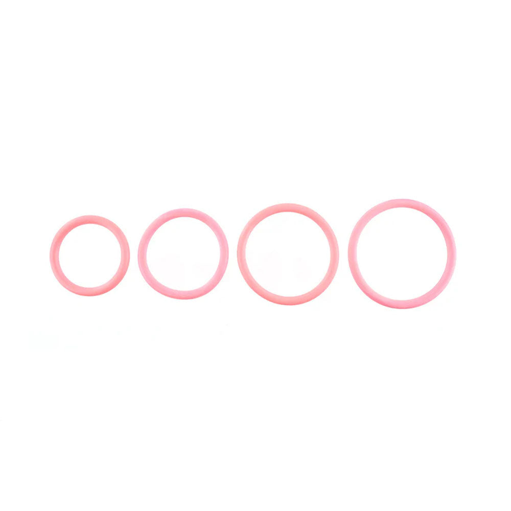 SPORTSHEETS Rubber O-Ring 4 Pack - Coral - Coral Rings - 4 Pack - Just for you desires
