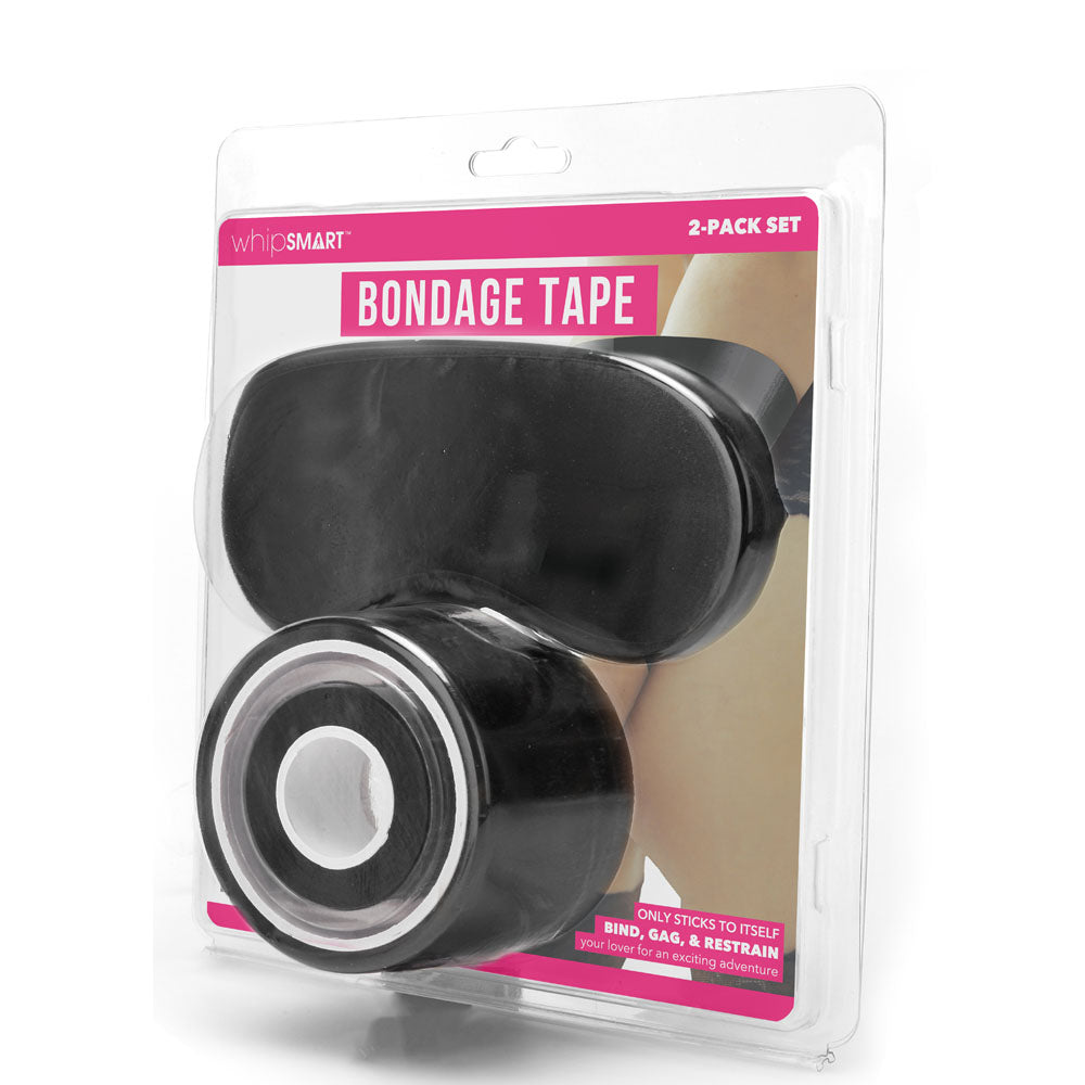 WhipSmart Bondage Tape - Black 30 Metre - With Bonus Eye Mask - Just for you desires