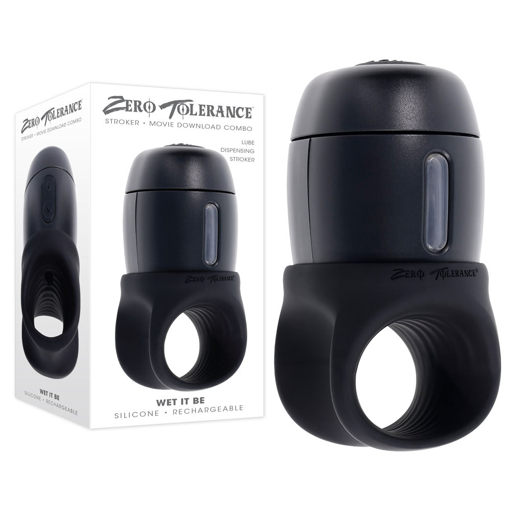 Zero Tolerance WET IT BE - Black USB Rechargeable Vibrating and Self Lubricating Stroker - Just for you desires