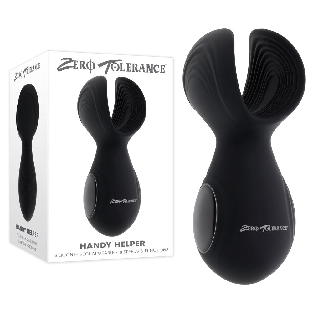 Zero Tolerance HANDY HELPER - Black USB Rechargeable Vibrating Stroker - Just for you desires