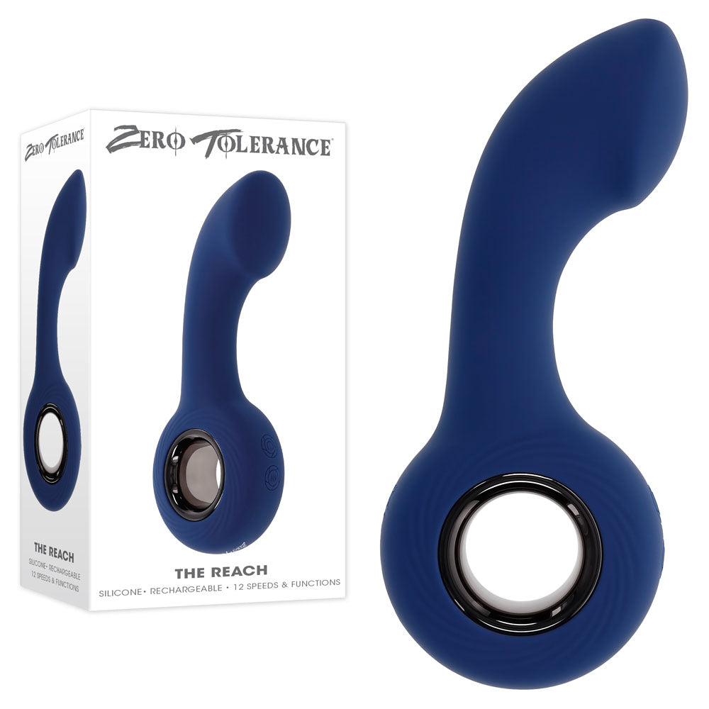 Zero Tolerance THE REACH - Blue 13.8 cm USB Rechargeable Vibrating Anal Plug - Just for you desires