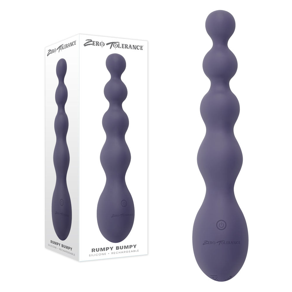 Zero Tolerance RUMPY BUMPY - Purple 17.5 cm USB Rechargeable Vibrating Anal Beads - Just for you desires