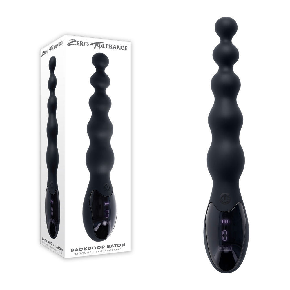 Zero Tolerance BACKDOOR BATON - Black 24 cm USB Rechargeable Vibrating Anal Beads - Just for you desires
