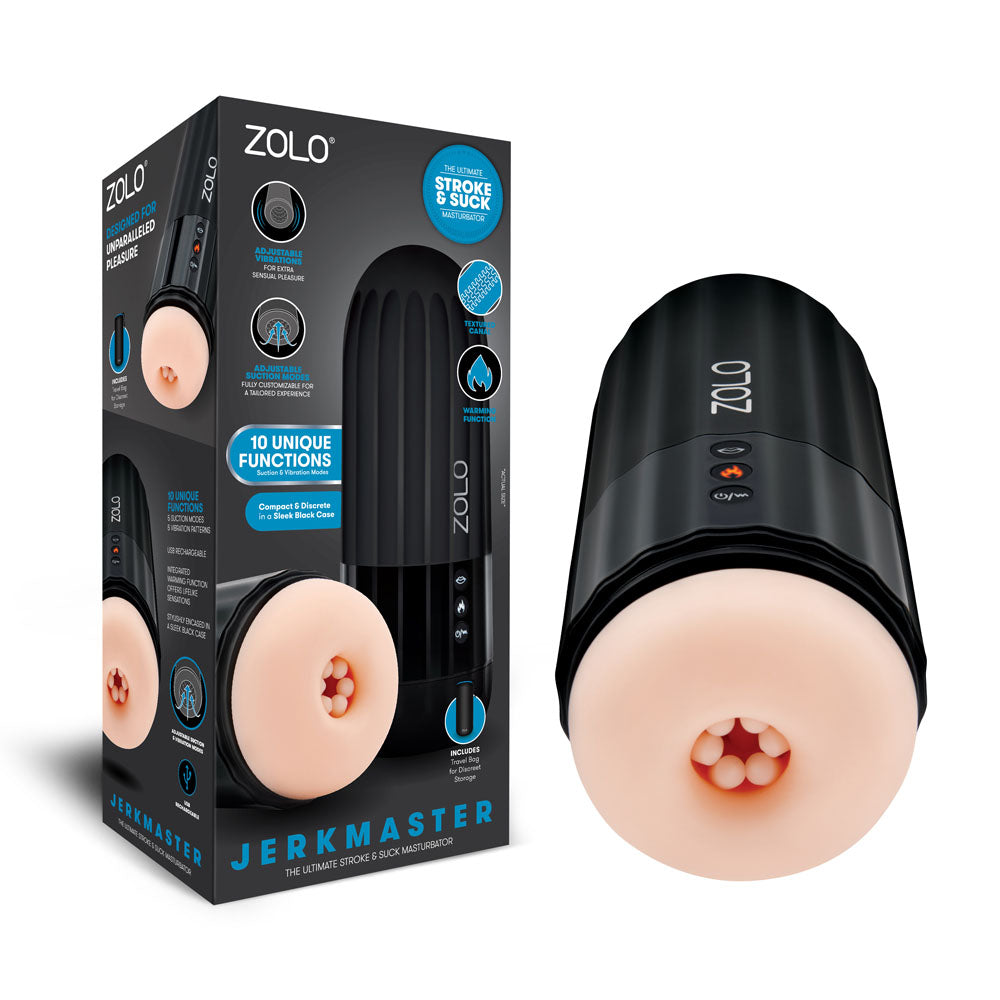 Zolo Jerkmaster - USB Rechargeable Stroking & Sucking Masturbator - Just for you desires