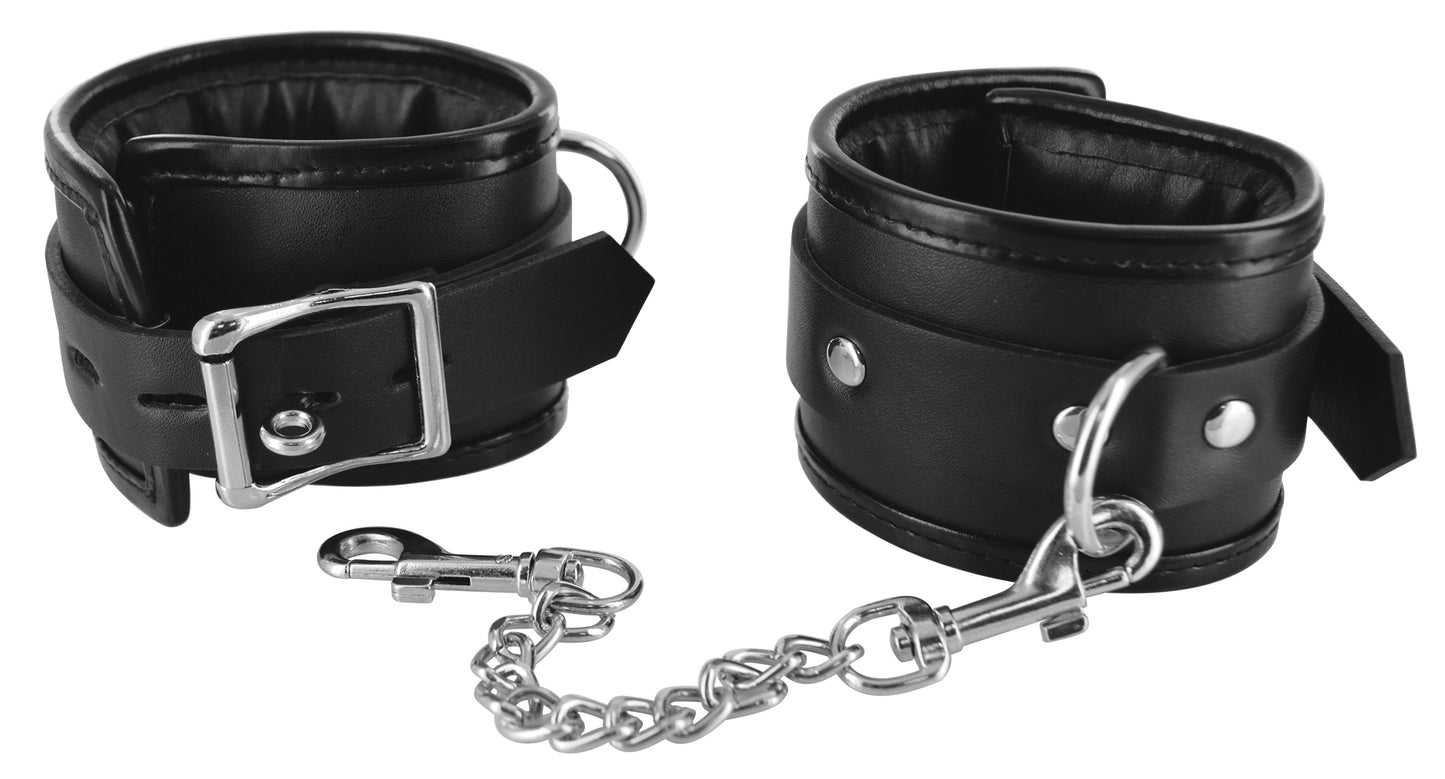 Locking Padded Wrist Cuffs with Chain - Just for you desires