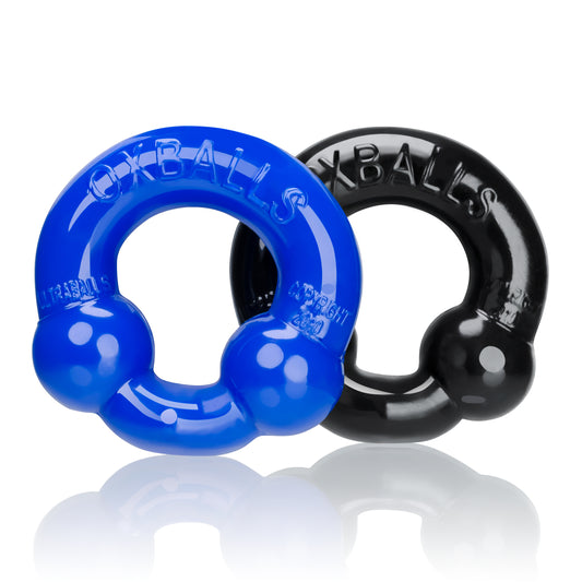 Ultraballs 2 Pack Cockring Black And Police Blue - Just for you desires