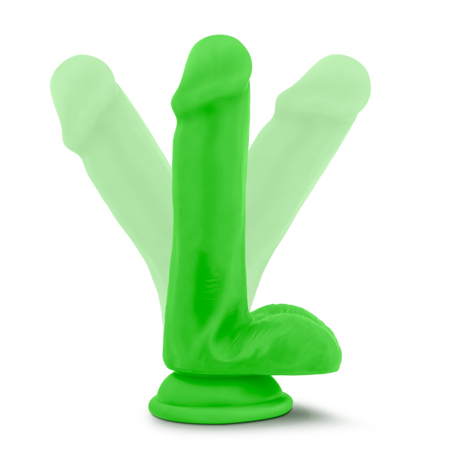 Neo Elite 6in Silicone Dual Density Cock with Balls Neon Green - Just for you desires