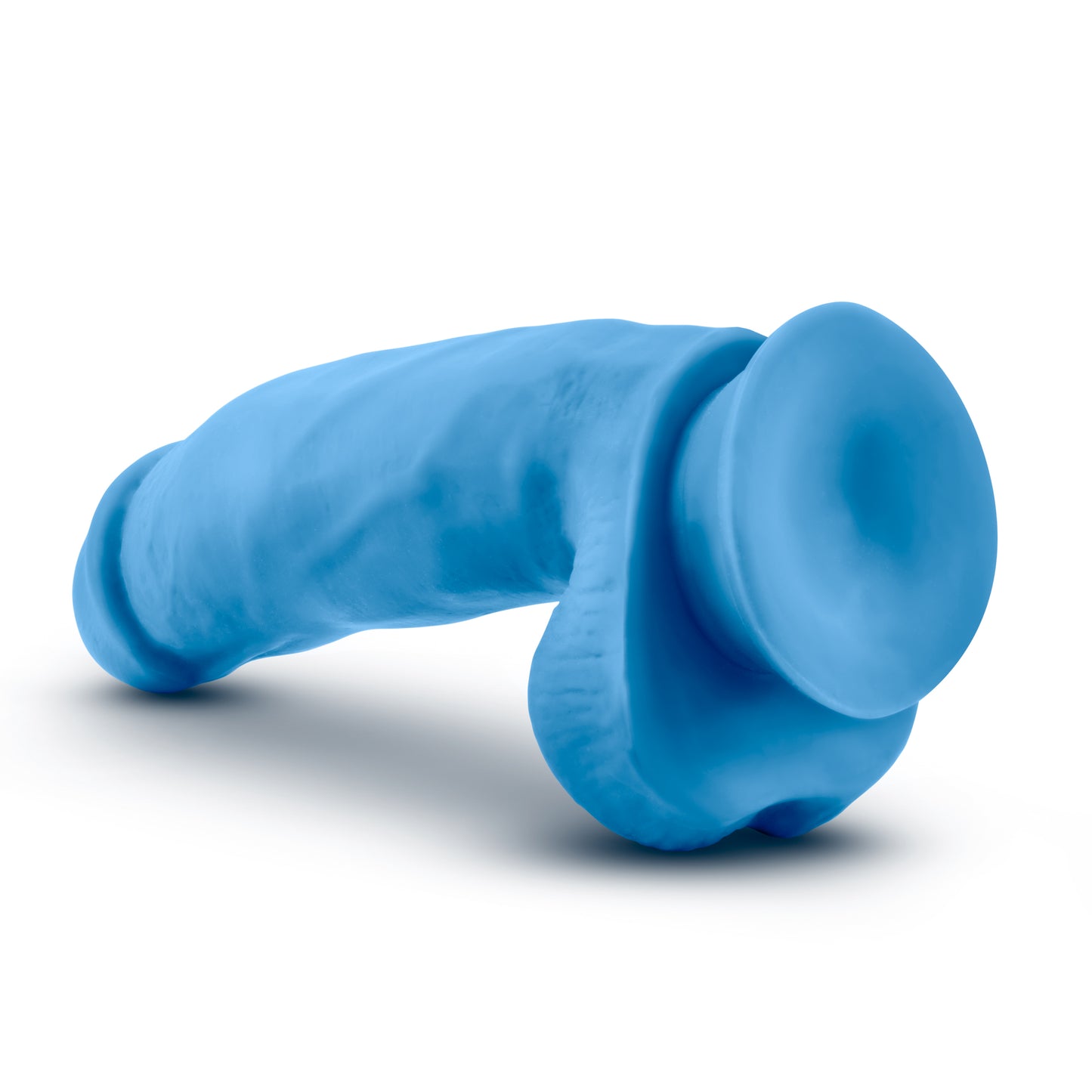 Neo Elite 7in Silicone Dual Density Cock with Balls Neon Blue - Just for you desires