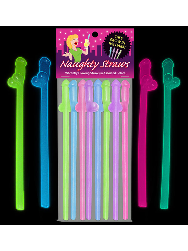 157451 - Glow-In-The-Dark Naughty Penis Straws - Just for you desires