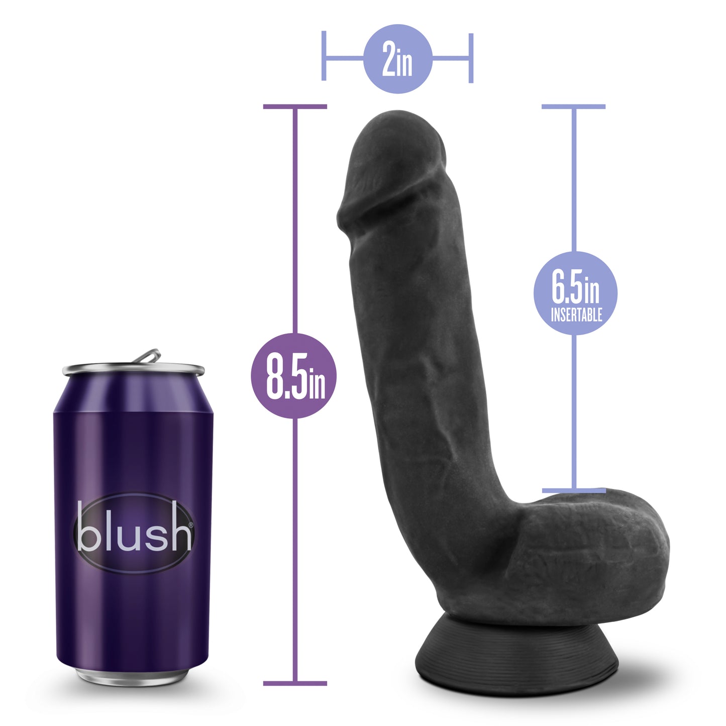 Au Naturel Bold Pound 8.5in Dildo Black - Just for you desires