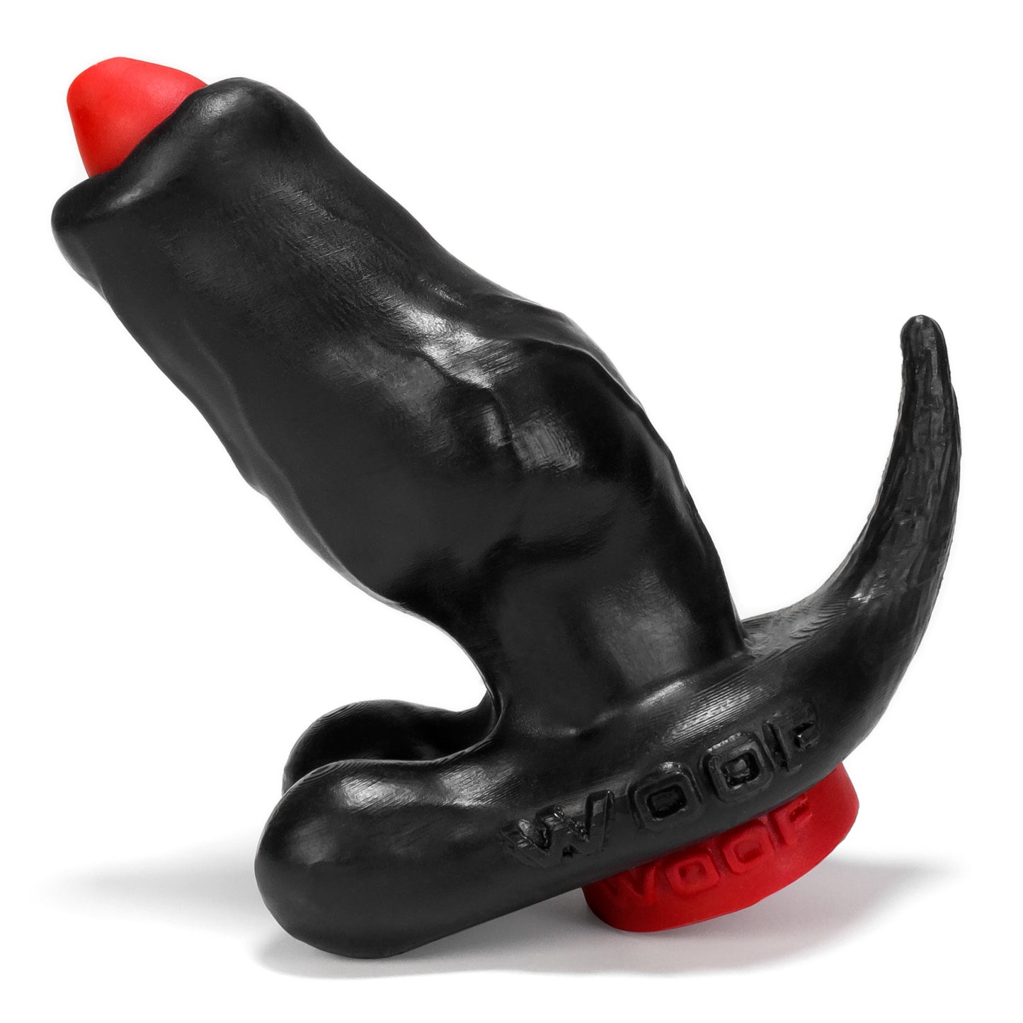 Woof Hollow Plug W/Stopper Black/Red - Just for you desires