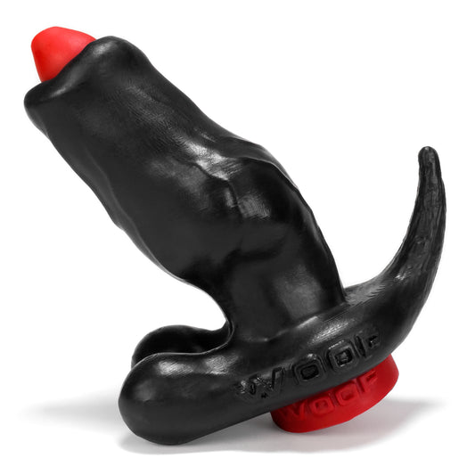 Woof Hollow Plug W/Stopper Black/Red - Just for you desires