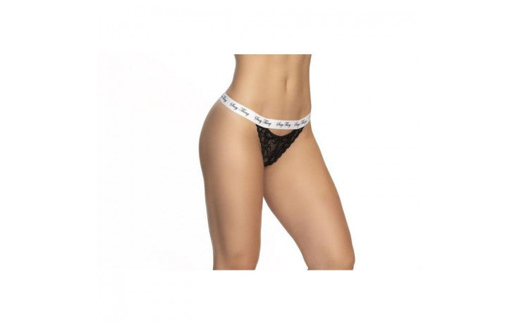 Lace Keyhole V Back Pantie Black - Just for you desires