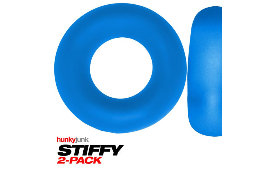 Hunky Junk Stiffy 2 Pc Bulge Cockrings Teal Ice - Just for you desires