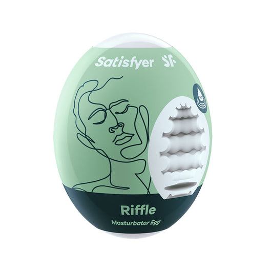 Satisfyer Masturbator Egg - Riffle - White Stroker Sleeve - Just for you desires