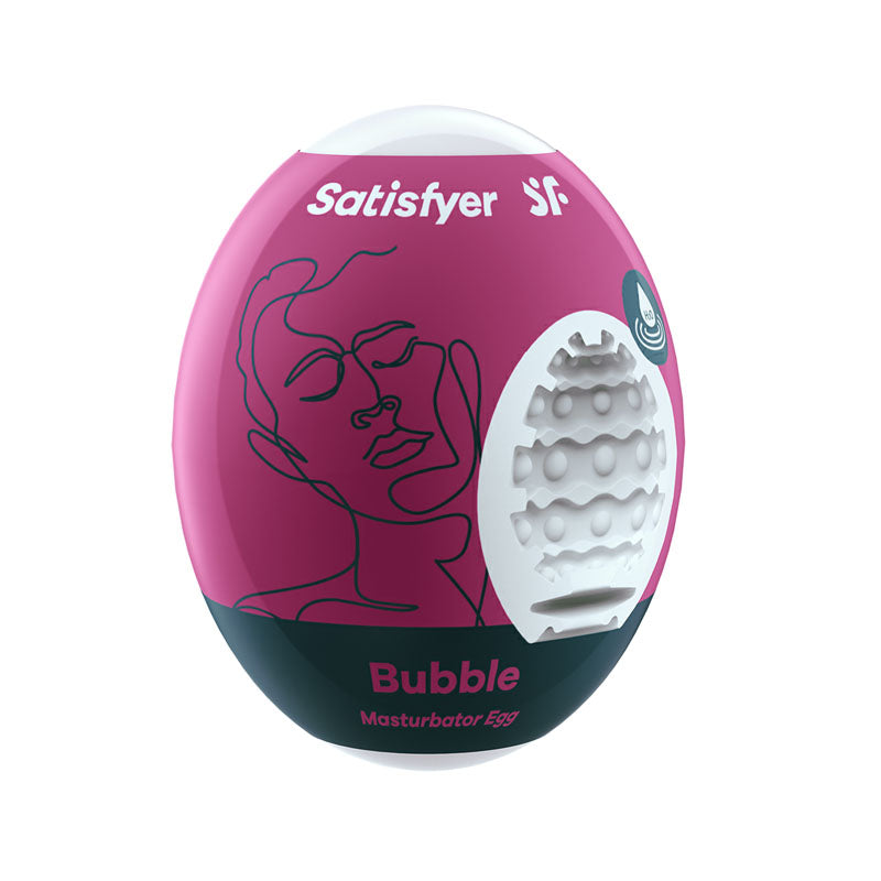 Satisfyer Masturbator Egg - Bubble - White Stroker Sleeve - Just for you desires