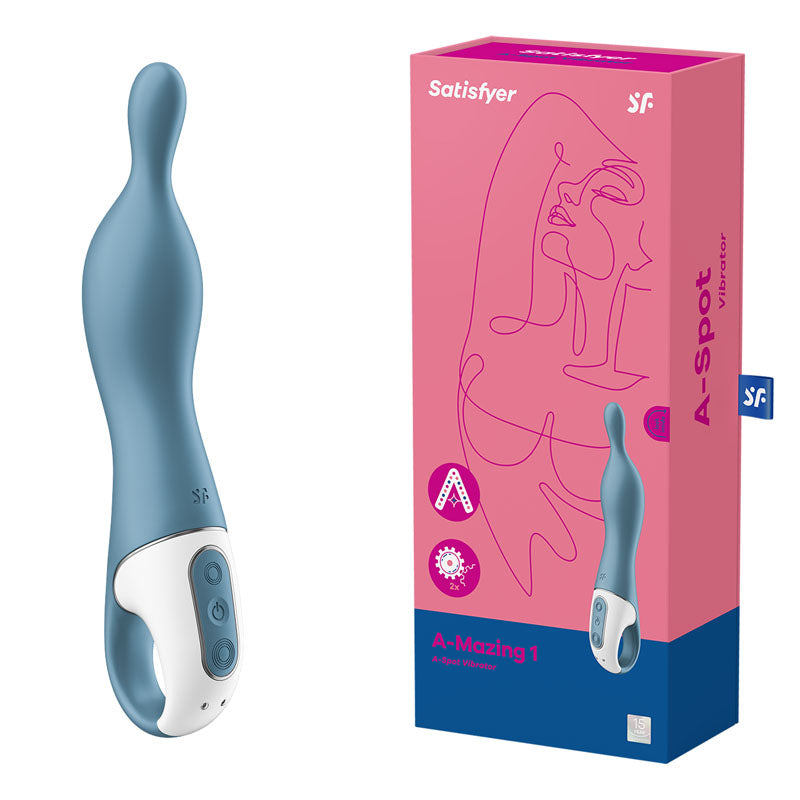 Satisfyer A-Mazing 1 - Blue USB Rechargeable Vibrator - Just for you desires