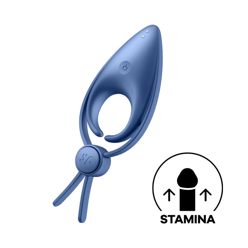 Satisfyer Sniper - Blue - Blue Vibrating Adjustable Lasso Cock Ring - Just for you desires
