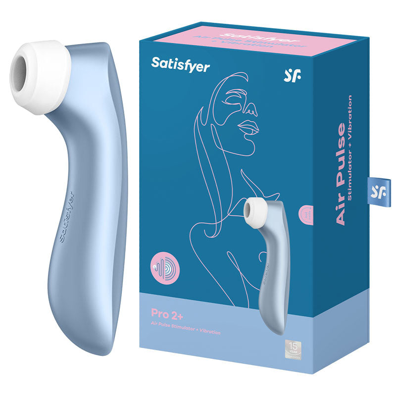 Satisfyer Pro 2+ - Blue Touch-Free USB-Rechargeable Clitoral Stimulator with Vibration - Just for you desires
