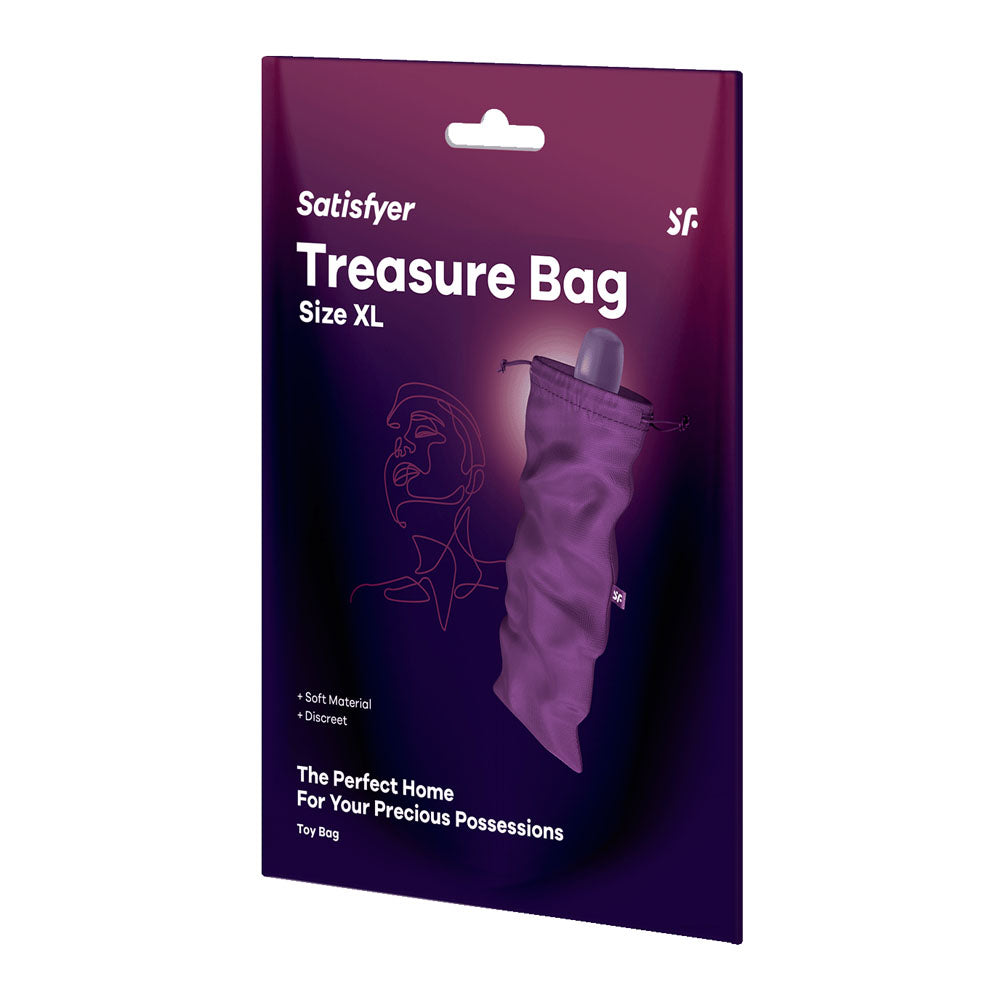 Satisfyer Treasure Bag XLarge - Violet - Violet XL Toy Storage Bag - Just for you desires