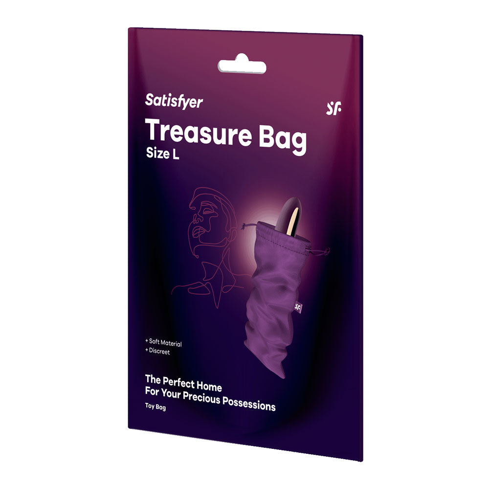 Satisfyer Treasure Bag Large - Violet - Violet Large Toy Storage Bag - Just for you desires