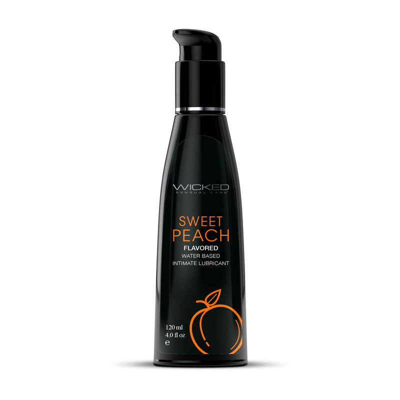 Wicked Aqua Sweet Peach - Sweet Peach Flavoured Water Based Lubricant - 120 ml (4 oz) Bottle - Just for you desires