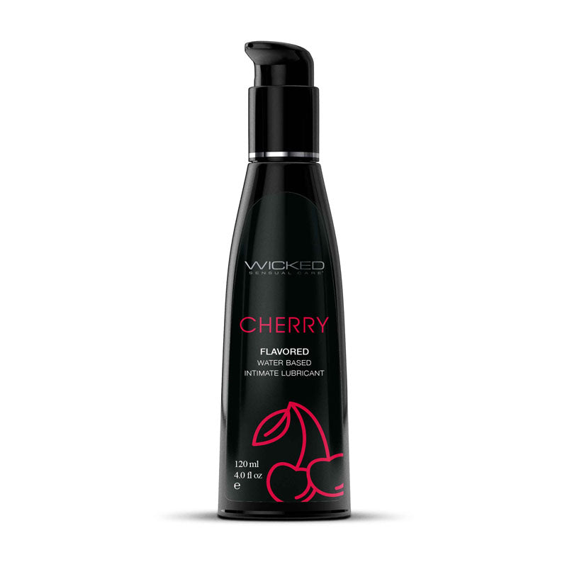Wicked Aqua Cherry - Cherry Flavoured Water Based Lubricant - 120 ml (4 oz) Bottle - Just for you desires