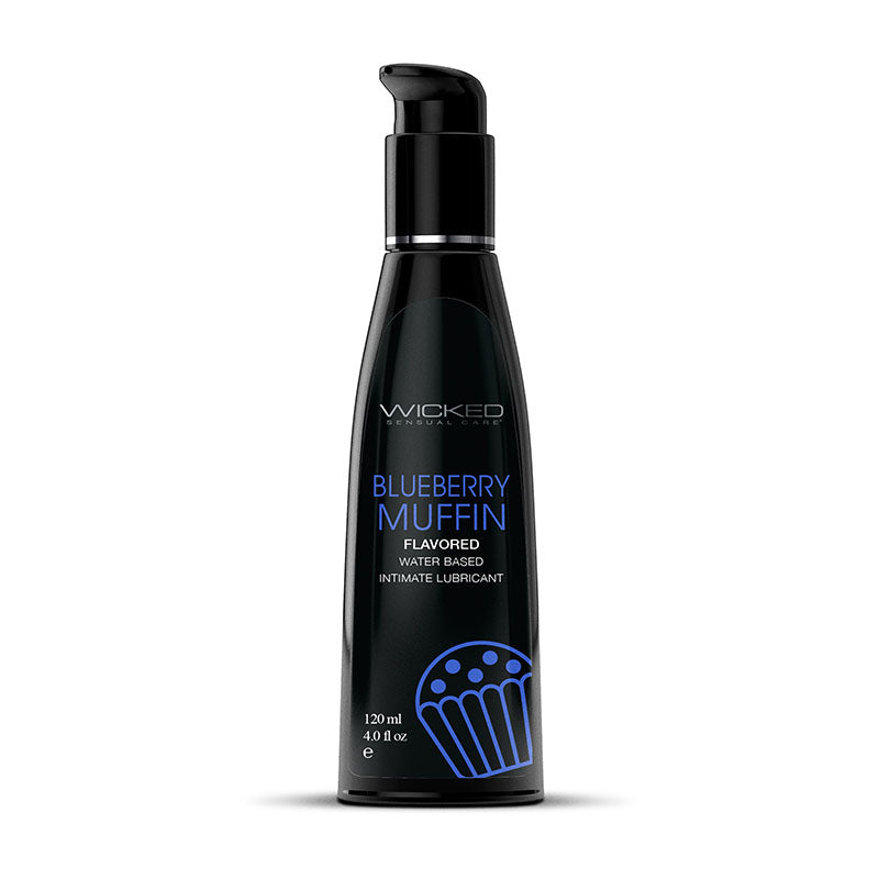 Wicked Aqua Blueberry Muffin - Blueberry Muffin Flavoured Water Based Lubricant - 120 ml (4 oz) Bottle - Just for you desires
