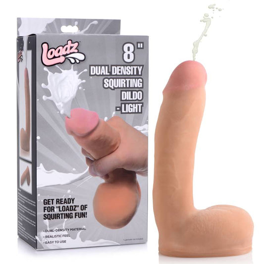 Loadz 8'' Dual Density Squirting Dildo - Flesh 20.3 cm Squirting Dong - Just for you desires
