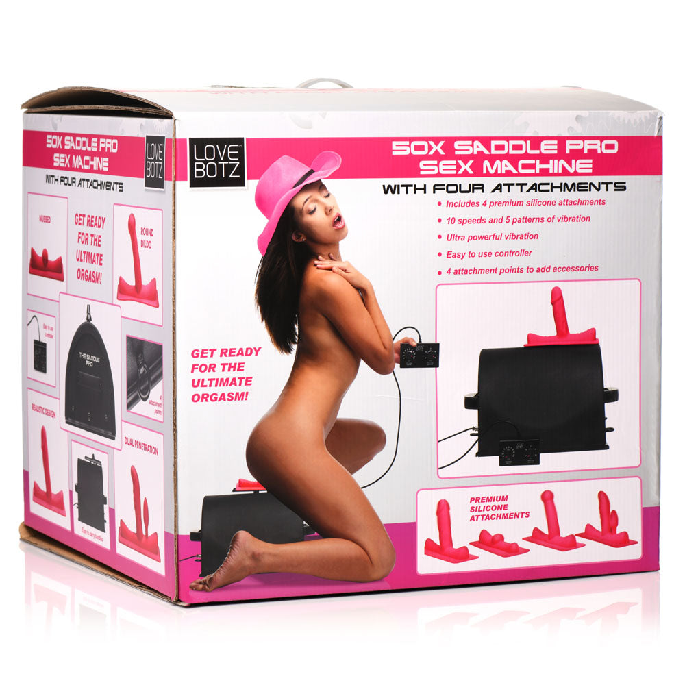 LoveBotz 50X Saddle Pro Sex Machine - Mains Powered Machine with 4 Attachments - Just for you desires