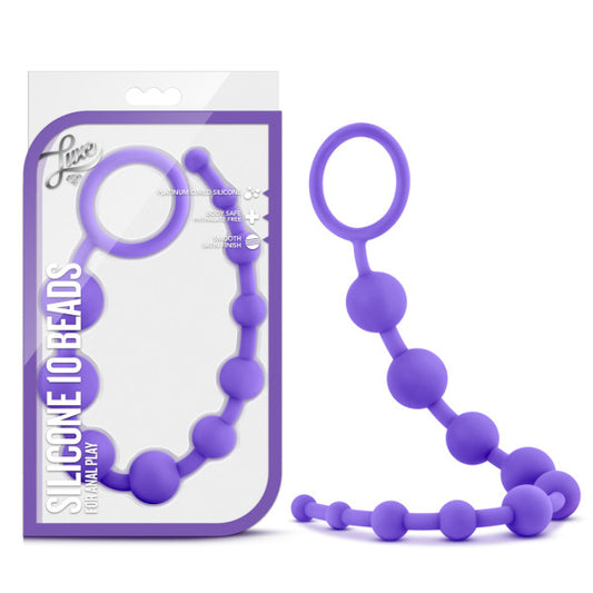 Luxe - Silicone 10 Beads - Purple 31.75 cm (12.5'') Anal Beads - Just for you desires