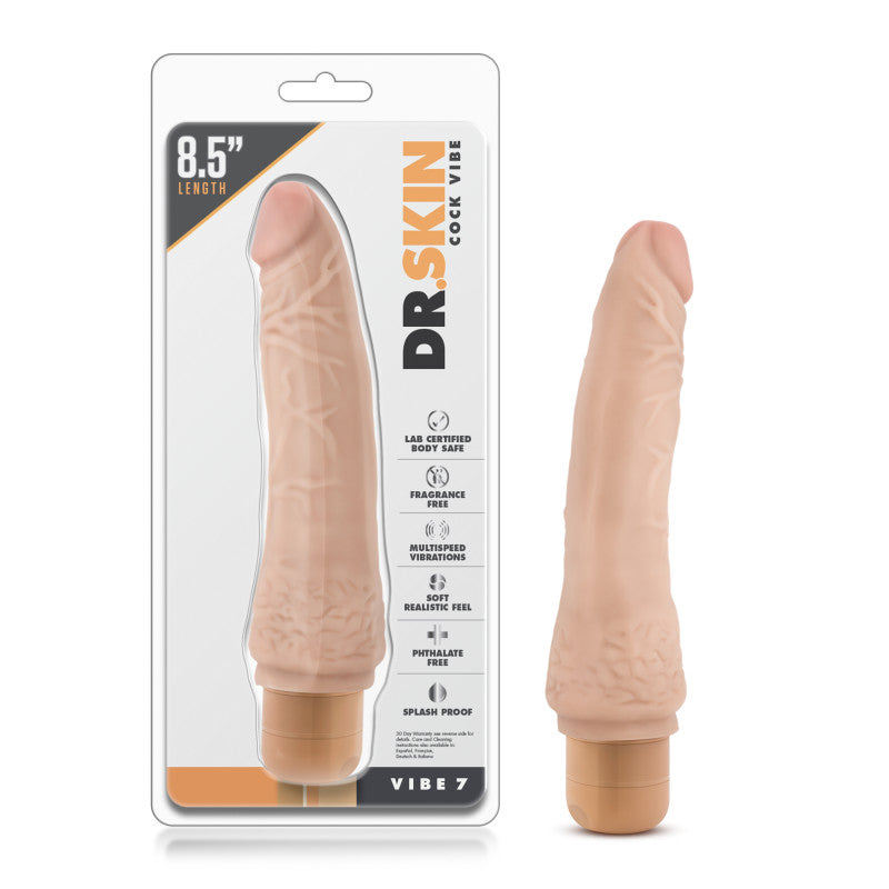 Dr. Skin Cock Vibe 7 - 8.5'' Cock - Flesh 21.6 cm Vibrating Dong - Just for you desires