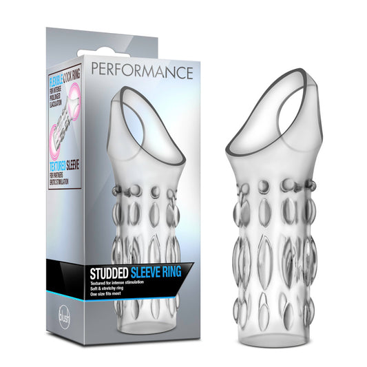Performance Studded Sleeve Ring - Clear - Clear Penis Sleeve - Just for you desires