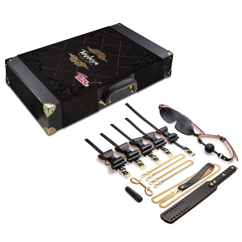 Temptasia Safe Word Bondage Kit with Suitcase - 9 Piece Bondage Set - Just for you desires