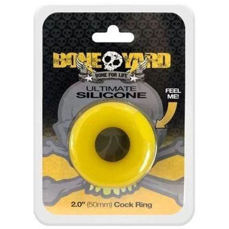 Boneyard Ultimate Silicone Cock Ring Yellow - Yellow 50mm Cock Ring - Just for you desires