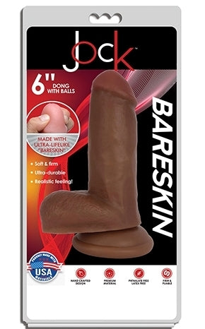 Jock 6" Bareskin Dong With Balls Latte - Just for you desires