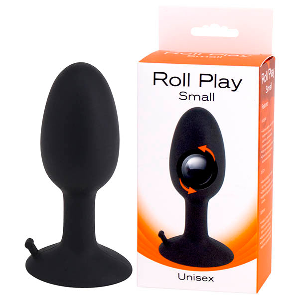 Roll Play - Black Small 8 cm Butt Plug with Internal Ball - Just for you desires