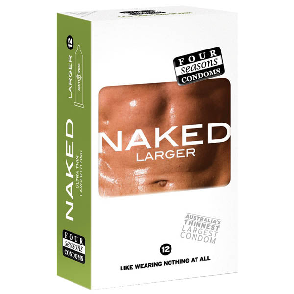Naked Larger Fitting Condoms - Naked Larger Fitting Lubricated Condoms - 12 Pack - Just for you desires