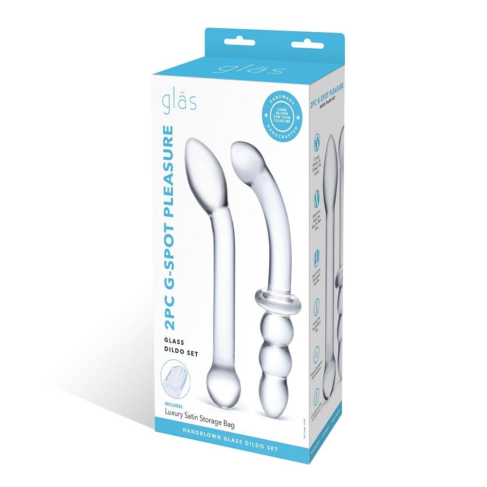 2 Pc G Spot Pleasure Glass Dildo Set - Just for you desires