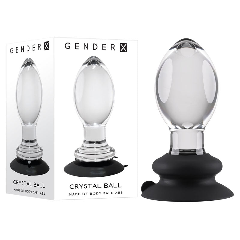 Gender X Crystal Ball - Clear Glass 13.6 cm Butt Plug with Suction Base - Just for you desires
