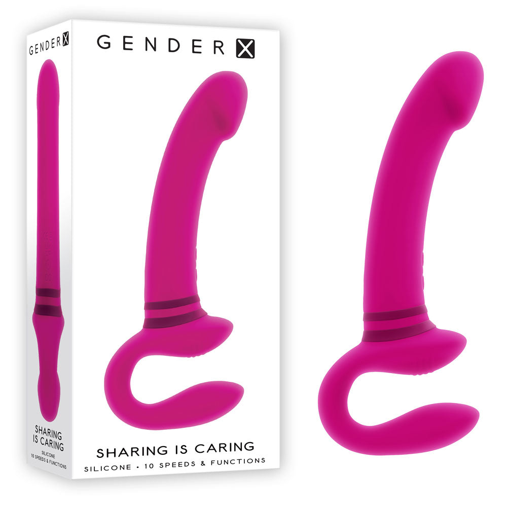Gender X SHARING IS CARING - Pink 21.9 cm USB Rechargeable Strapless Strap-On - Just for you desires