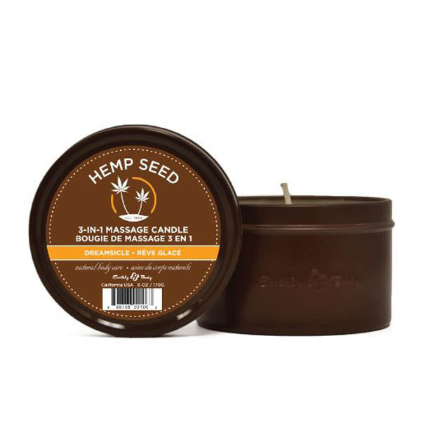 Hemp Seed 3-In-1 Massage Candle - Dreamsicle (Tangerine & Plum) - 170 g - Just for you desires