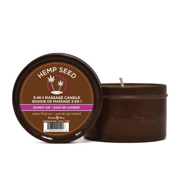 Hemp Seed 3-In-1 Massage Candle - Skinny Dip (Vanilla & Fairy Floss)- 170 g - Just for you desires