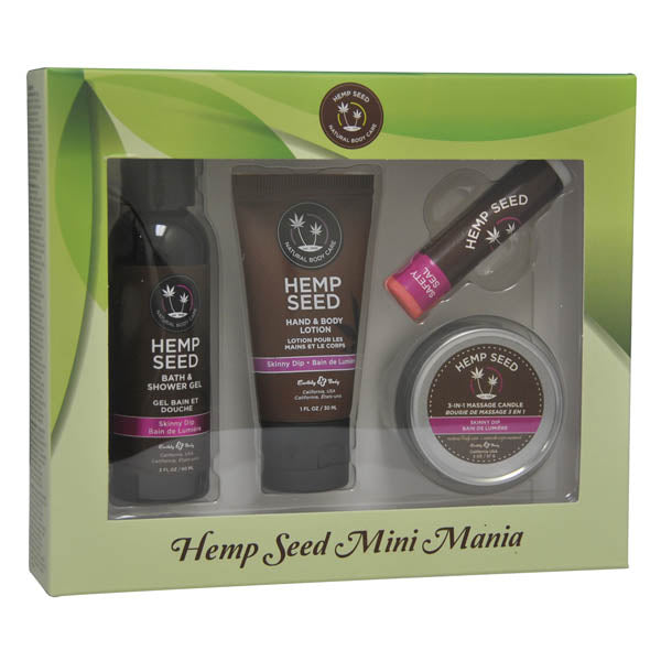 Hemp Seed Mini Mania - Skinny Dip (Vanilla & Fairy Floss) Scented Lotion Kit - 4 Piece Set - Just for you desires